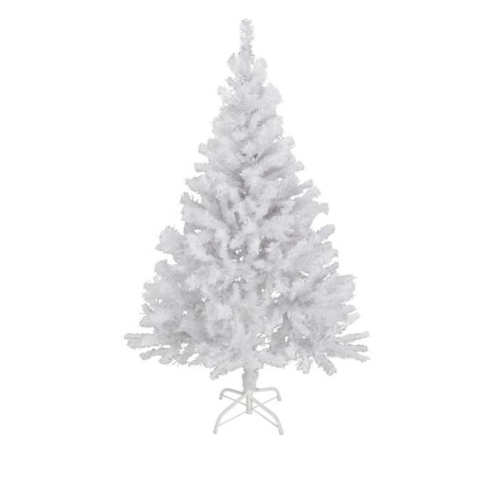 Arbre artificiel 150cm de Noël en blanc - avec support en métal - Cdiscount Maison