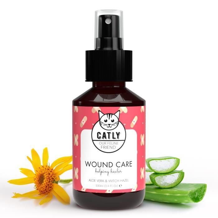 CATLY Spray Nettoyant de Plaie pour Chat - Produit d'Hygiène et Santé du  Chat Naturel - À l'Aloe Vera, 100 ml - Cdiscount