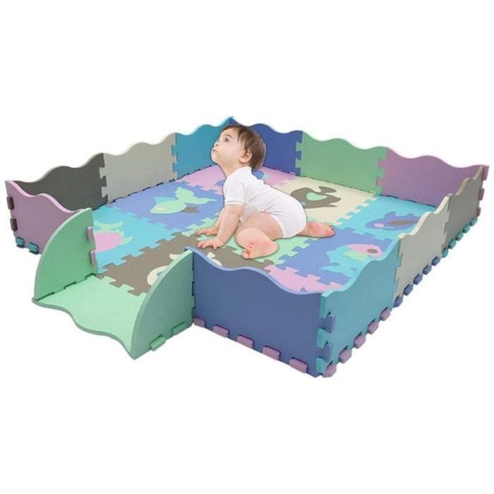 Tapis De Sol Epais Pour L Eveil De Bebe Puzzle Geant Aux Animaux Des 10 Mois Lot De 9 Dalles En Mousse Multicolores Et 14 Ele 314 Cdiscount Puericulture Eveil Bebe