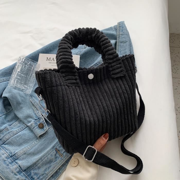 Sac a best sale main velours noir