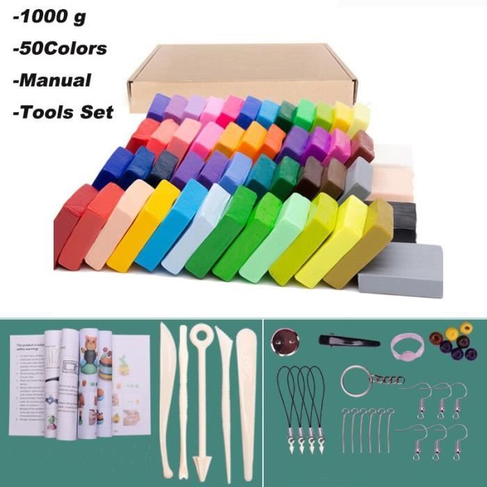 Argile Polymère Petit Bloc 24 Couleurs, Kit d'Argile Colorée avec Outils de Modélisation, avec Outils de Sculpture Sûr pour Enfants, Artistes