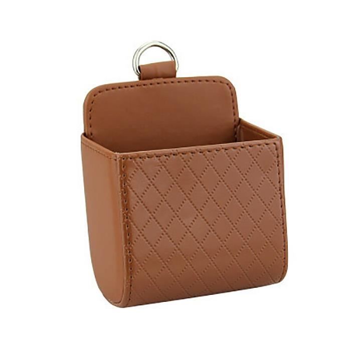 Organiseur De Siège Auto En Cuir - 25x25x8 Cm - 2 Compartiments - Pour Rangement Voiture, Voyages