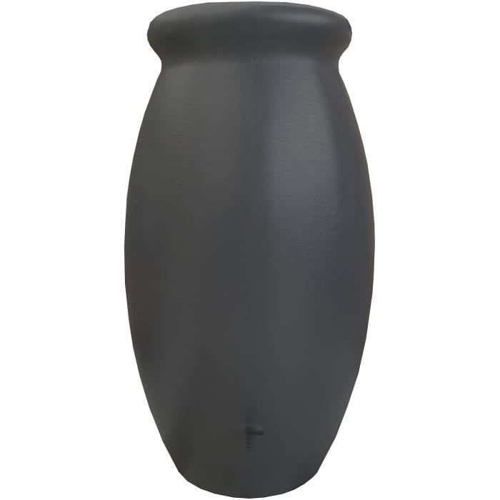 Récupérateur deau JARRE TOSCAN - Plastique - Anthracite - Ø99 x 176 cm - 1000L - BELLI