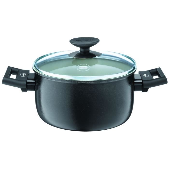 berndes casserole avec couvercle clever alu spécial elégance - ø 16 cm - noir et transparent