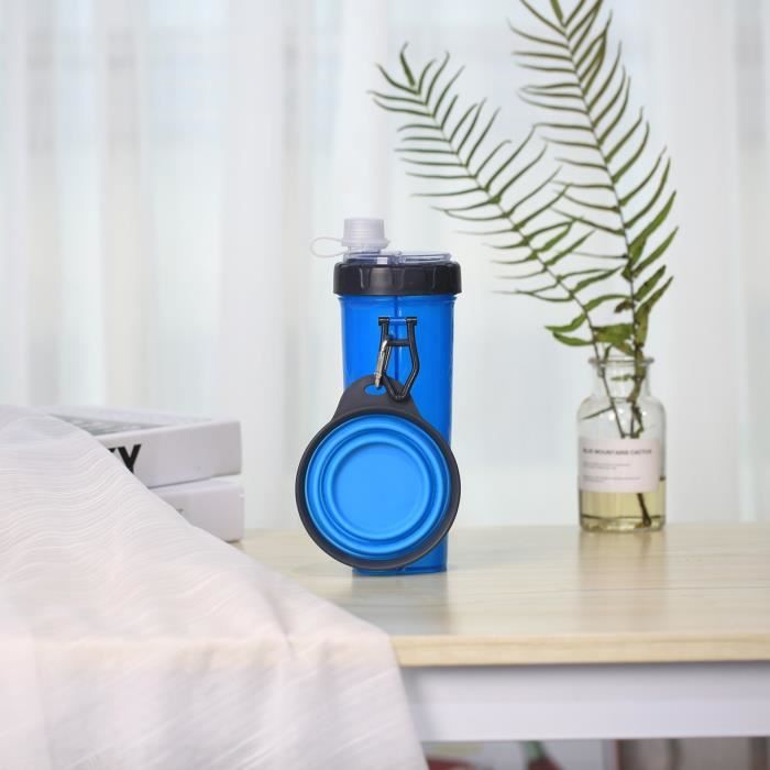 Comparer les prix de Bouteille d'eau 2 en 1 pour chien, distributeur d'eau portable pour animaux de compagnie avec bol pliable pour chien