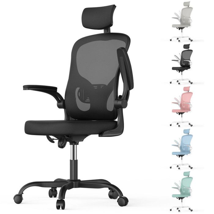 DoChair Chaise Bureau Ergonomique Avec Support Lombaire - Fauteuil Maille Réglable Blanc