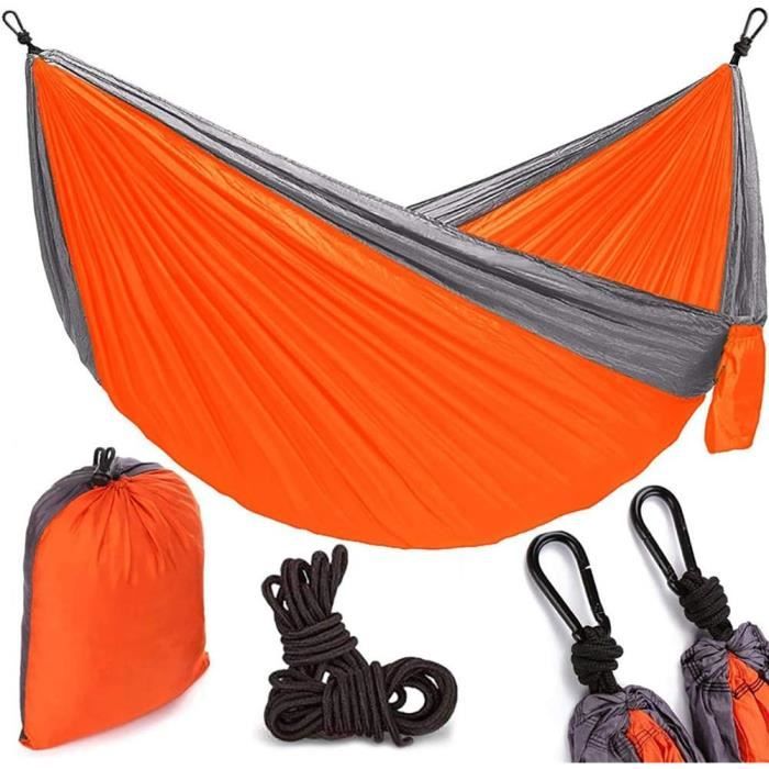 Hamac Camping Parachute Double AnorTrek – Léger, Robuste Avec Sangles & Mousquetons