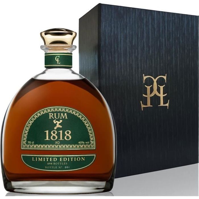 Coffret Rhum Vieux XO 1818 Edition Numérotée Seulement 498 Bouteilles