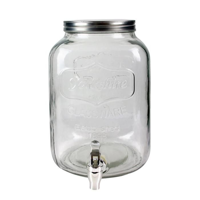 Distributeur de boisson verre couvercle métal 5.5 L