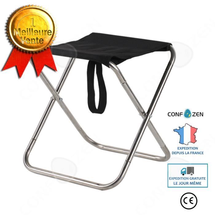 CONFO® Tabouret pliant en acier chaise pliante portable extérieure banc