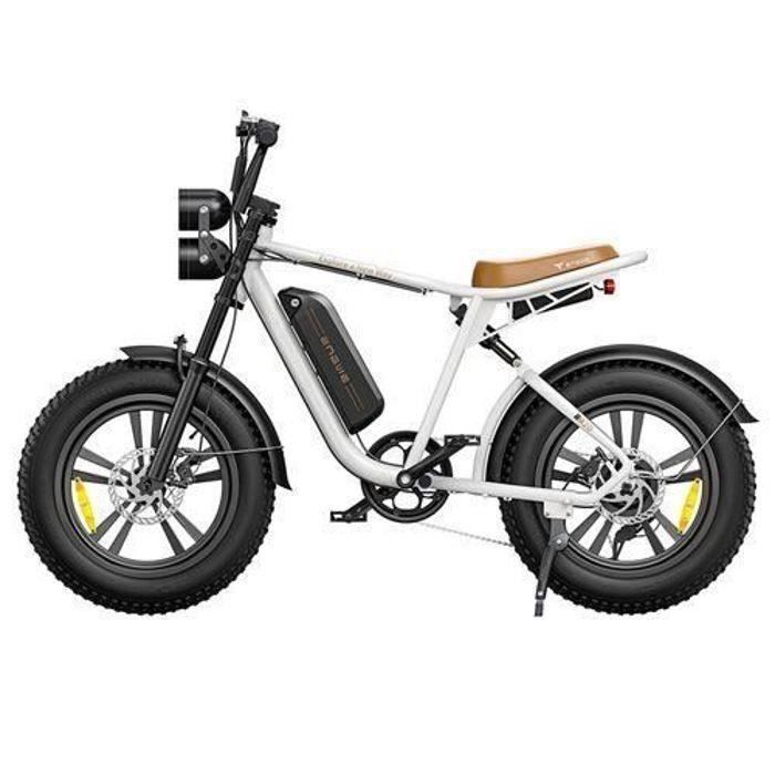 velo electrique ENGWE M20 autonomie 75km tout suspendu VTT fat bike Pneus tout terrain de 20 pouces Batterie 48V13Ah blanc