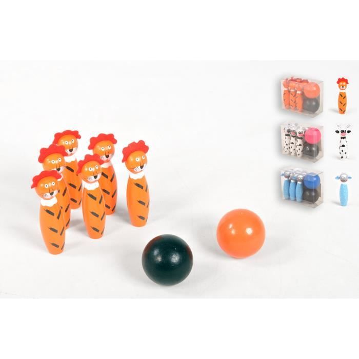 Jeu De Quilles En Bois Pour Enfants - 10 Quilles Émotions Et Chiffres - Avec Boules - Jouet Éducatif 2 Ans+