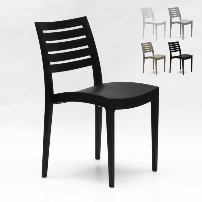 chaise empilable polypropylene pour maison endroits publics et exterieur grand soleil firenze couleur noir cdiscount maison