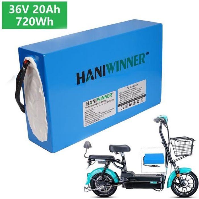 Batterie rechargeable HA225 1 36V 20Ah 720W pour velo electrique HANIWINNER Bleu Cdiscount Sport