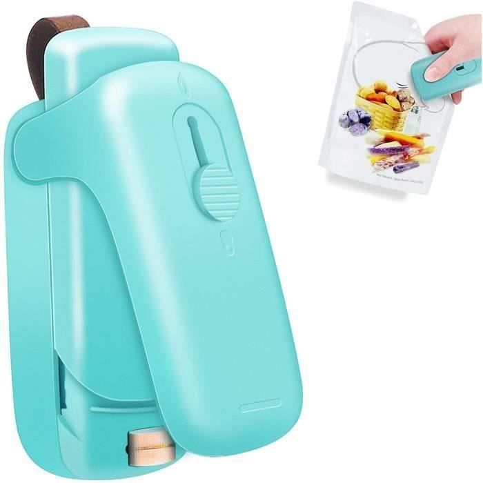 HIULLEN Mini Scelleur, 2 en 1 Mini Soudeuse Sac Plastique, Scelleuse Thermique avec Coupeur Scellant Magnétique Mini Machine à Sceller Pour Sacs en Plastique et Sacs de Collations