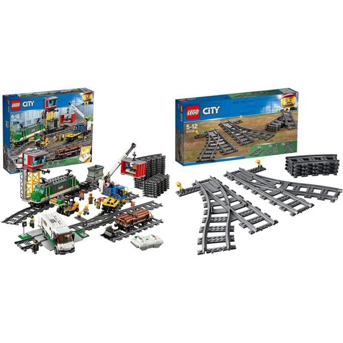 LEGO City Le Train de Marchandises t?�l?�command?� - LEGO - 60198 - 6 ans et plus - Bluetooth RC 