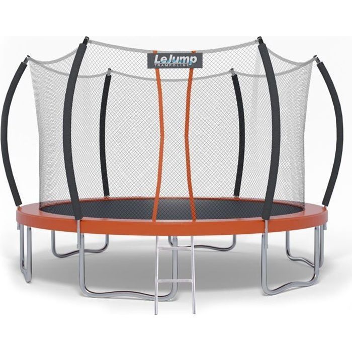 Trampoline Extérieur 366cm orange rond LeJump Sunrise grand trampoline pour