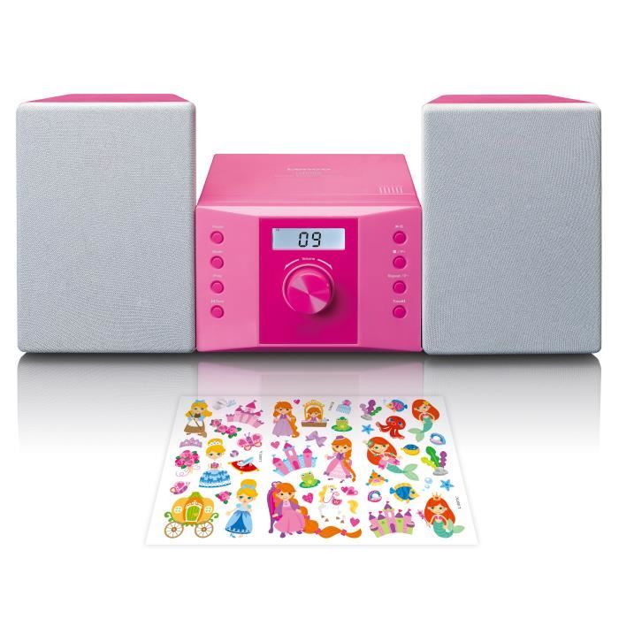 Chaîne HiFi avec radio FM et lecteur CD Lenco MC-013PK Rose