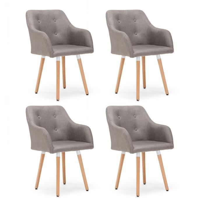 4pcs Chaises Moderne De Salle A Manger Avec Accoudoir Soutien