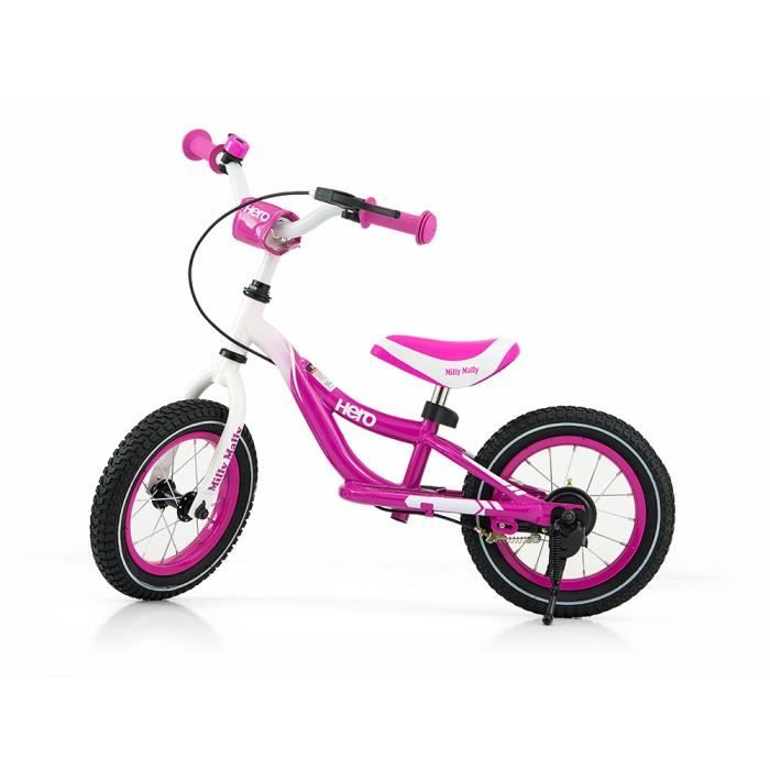 Velo Sans Pedales Draisienne Enfant 3 5 Ans Avec Bequille Hero Violet Achat Vente Draisienne Cdiscount