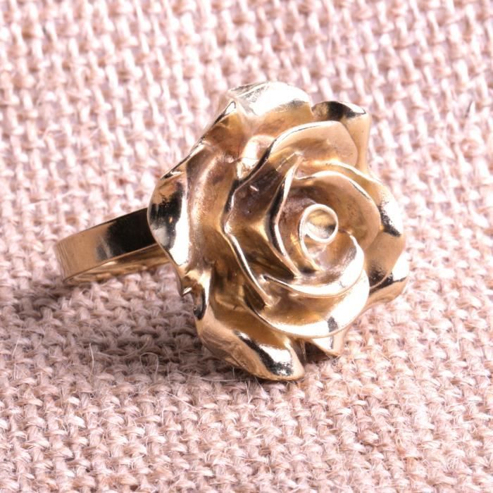 Bague Fleur Rose Anneau Ajustable En Taille Collection Bijou Artisanat Dart Fait Main Bijouterie By Mode France