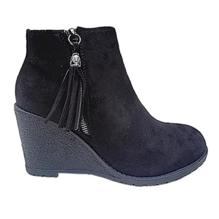 Bottes fourrées homme talon compensé