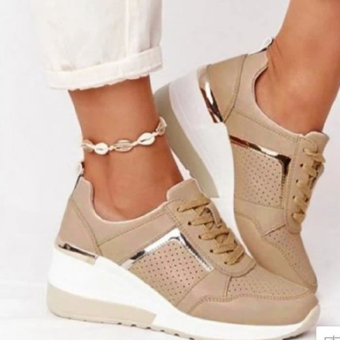 Sneakers femme deals talon compensé