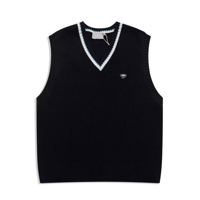 Gilet Col V En Coton Pour Homme/Femme - Style Uniforme Scolaire - Cardigan Sans Manches Léger