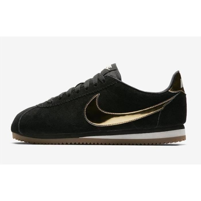Nike Cortez Metallic Gold 902856 014 Chaussures Homme Femme Black gold Cdiscount Chaussures