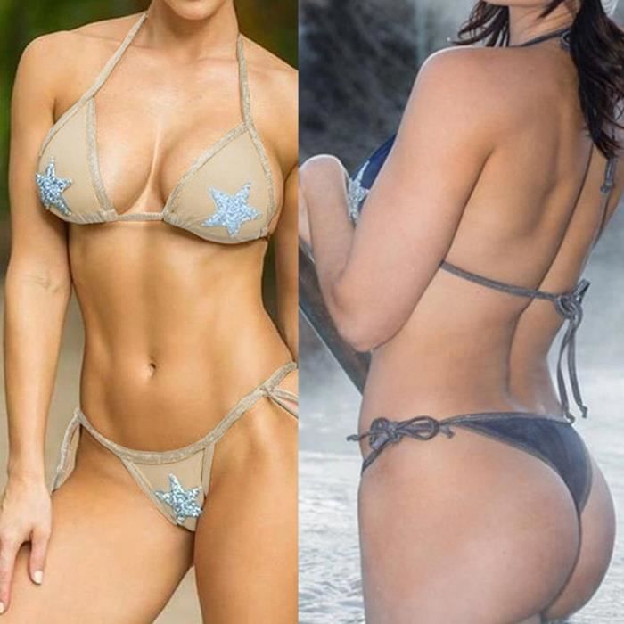 Bequemer Laden Bikini Rembourr/é Maillot de Bain Push Up Halter Bandage Maillot 2 pi/èces Femme Maillot de Bain Deux Pi/èces Triangle Maillots de Bain Plage