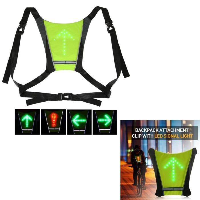 Gilet de cyclisme lumineux LED t?�l?�command?� sans fil - Jaune - V?�lo loisir - Cdiscount Sport