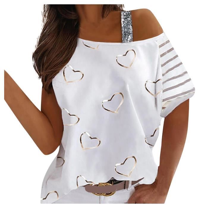 Femmes été T-shirt Décontracté Manches Courte étoile Impimé Hauts Chemisers 25 Femmes été T-shirt Décontracté Manches Courte étoile Impimé Hauts Chemisers 25