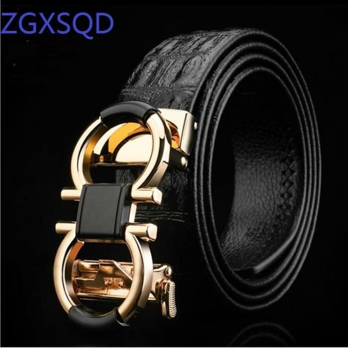 Largeur 115 CM Ceinture en cuir de crocodile pour hommes gaufrage