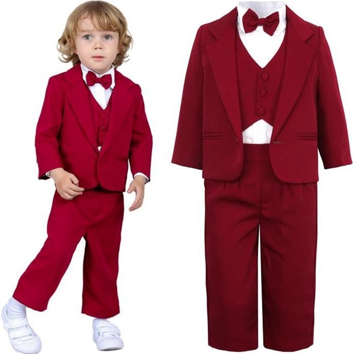 Mintgreen Costume Bebe Garcon Gentilhomme 4pcs Vetements Anniversaire Cadeau Benediction Rouge Cdiscount Pret A Porter