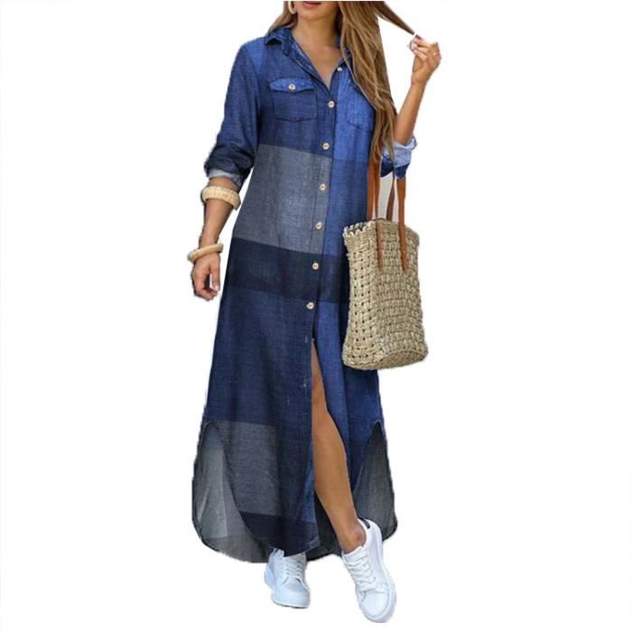 Robe Pull Femme Manches Longues - Col Rond - Coupe A-line Avec Poches - En Tricot Doux Pour Automne/hiver