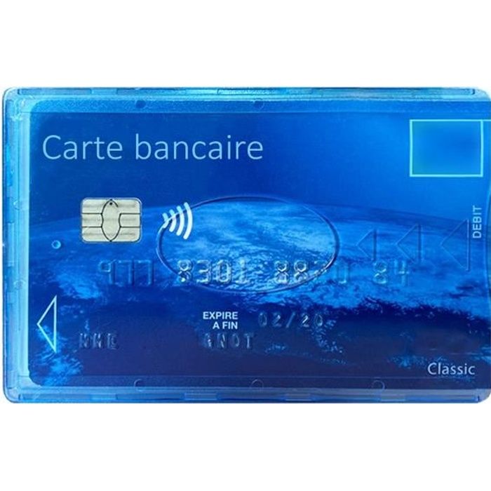 Etui de protection carte bancaire RFID blindé anti-scan Bleu