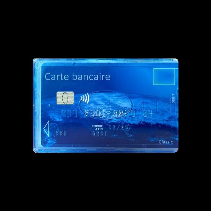 Etui de protection carte bancaire RFID blindé anti-scan Bleu