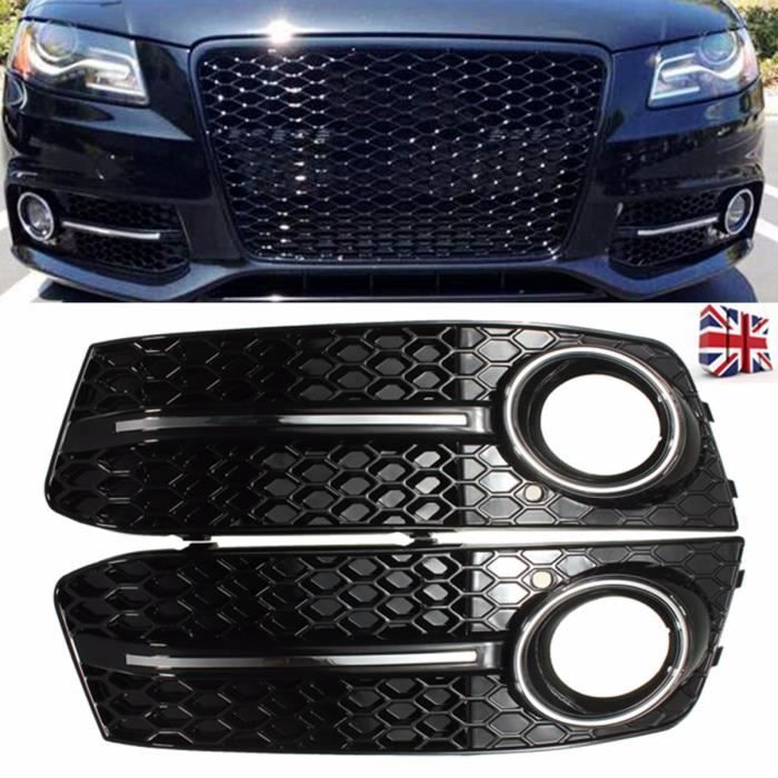 NEUFU 2Pcs Brouillard Grilles/Bouche Refroidissement Pare-chocs Pour AUDI A4 B8 09-11 - Auto