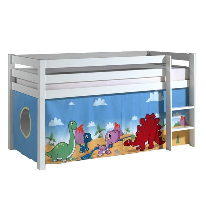 Lit Enfant "pino Dinosaure" Blanc Paris Prix Cdiscount Maison