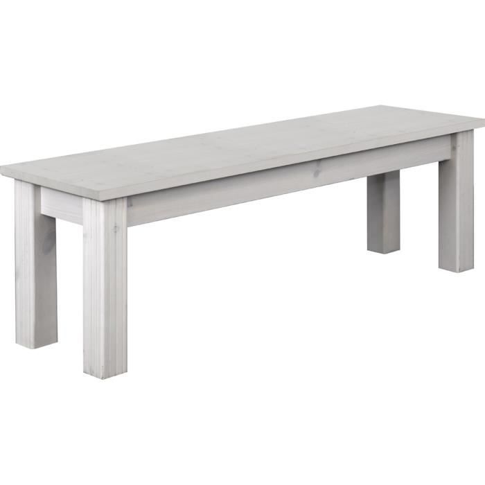 Banc En Pin Massif Blanc Laque Dim 140 X 40 X 45 Cm Achat Vente Banc Cdiscount
