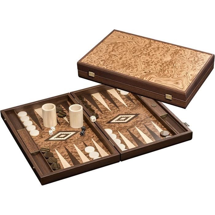Grand Backgammon Tilos Par Philos – Plateau Bois MDF – Jeu De Société Pour 2 Joueurs