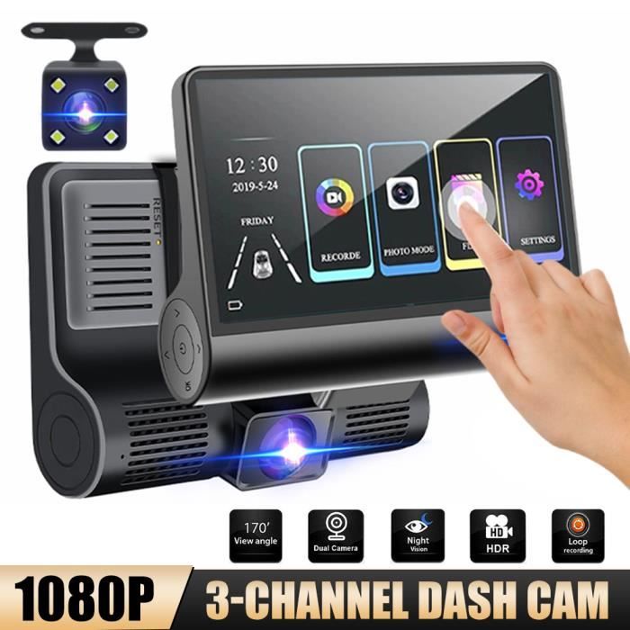 Dash Cam, Caméra de Voiture 1080p avec Écran tactile - Objectif Grand Angle 170°- 4inch écran LCD-Sans carte SD