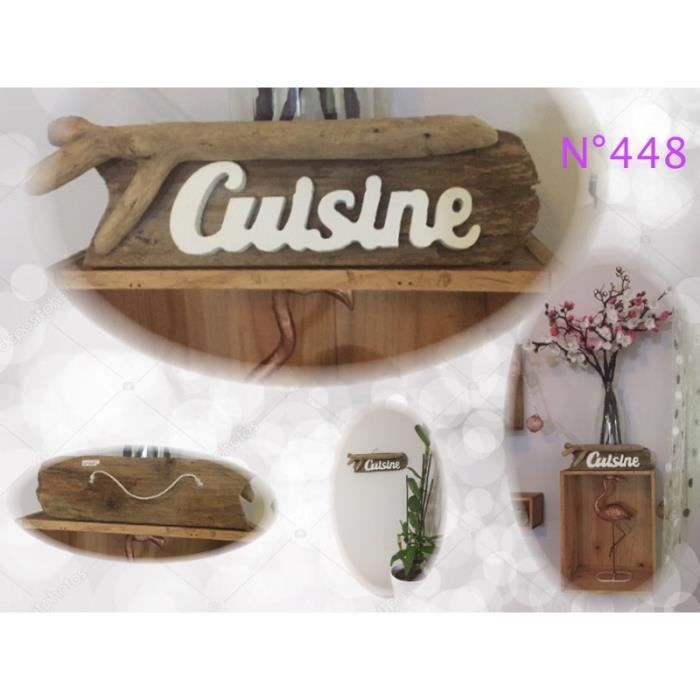Plaque De Porte Pancarte Cuisine En Bois Flotte N 448 Cdiscount Maison
