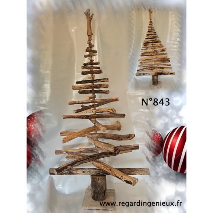 SAPIN DE NOËL EN BOIS FLOTTE ROTATIF N°843B Cdiscount Maison
