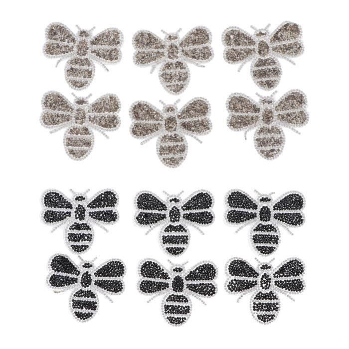 Patchs Thermocollants Strass Feuilles - Lot De 5 - Déco Vêtements