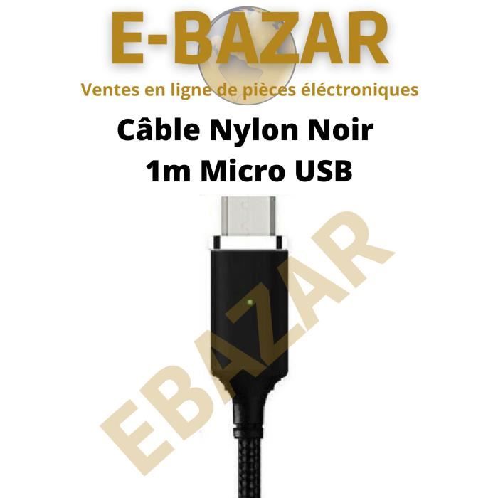Câble Nylon 1m Micro USB Samsung J A : 4 5 6 7 et tous les mobiles compatible Micro USB Huawei Asus Nokia LG...etc - vue 2