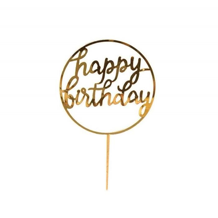 Joyeux Anniversaire Gateau Decoration De Fete Personnalise Monogramme Lettre Gateau Decor Pour Fete D Anniversaire Baby Shower Cdiscount Maison