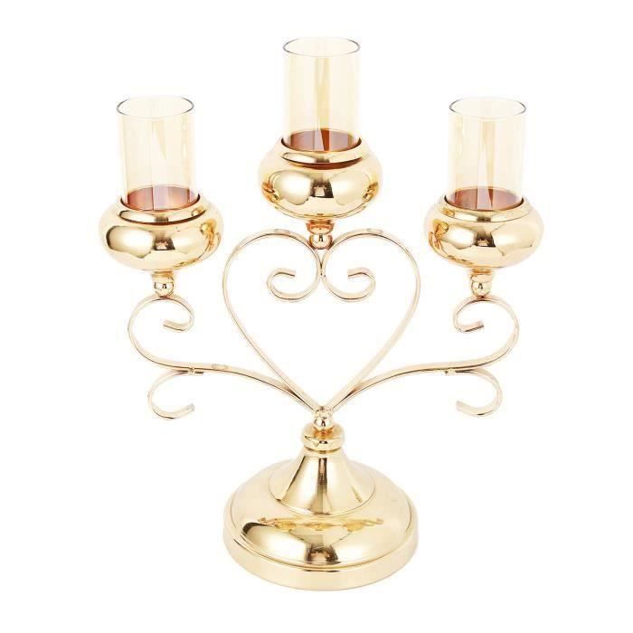 Yogamt 3 Bras En Métal De Style Baroque Bougeoir Mariage Bougeoir Pour Décoration De Noël Et