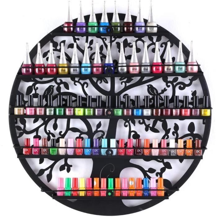 Étagère Murale 5 Niveaux Pour Vernis à Ongles - Rangement Pratique Et Décoratif - Blanc Ou Noir