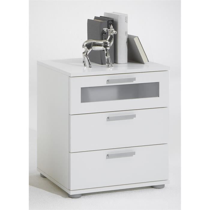 Chevet 3 tiroirs - FMD - Swithome Jack Blanc - Design - Contemporain - Largeur 45 cm